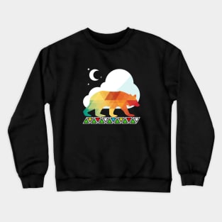 Bear walking in the night Crewneck Sweatshirt